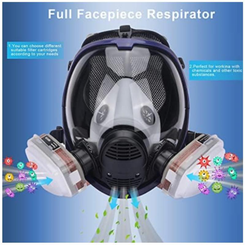 化学ガスマスク 6800 防塵マスク防曇フルフェイスマスクフ - Dust Mask Construction のレビューと価格