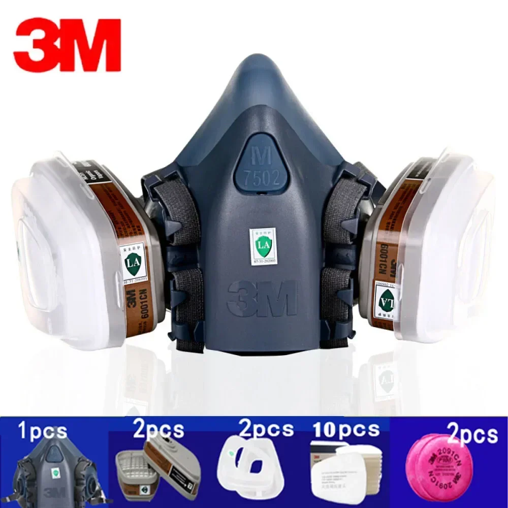 3M 7502 レスピレーターマスク保護マスク産業用塗装スプ - Dust Mask Construction のレビューと価格